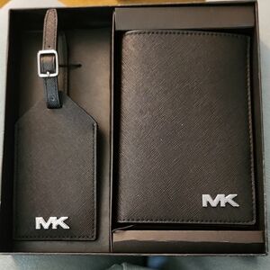Michael Kors Black Travel Set with Silver Logo
